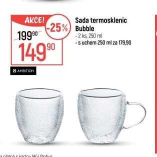 Sada termosklenic Bubble 2 ks, 250 ml