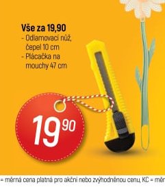 Vše za 19,90 (Odlamovací nůž, Plácačka na mouchy)