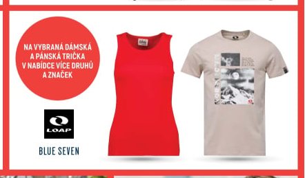 Na vybraná dámská a pánská trička v nabídce více druhů a značek