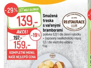 Smažená treska s vařenými bramborami