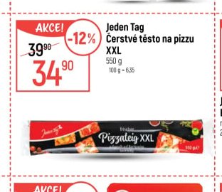 Jeden Tag Čerstvé těsto na pizzu XXL