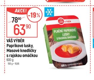 Váš Výběr Paprikové lusky, Masové knedlíčky s rajskou omáčkou