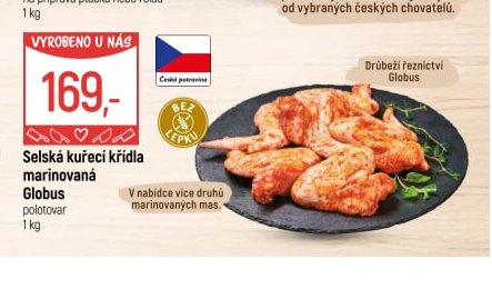 Selská kuřecí křídla marinovaná Globus