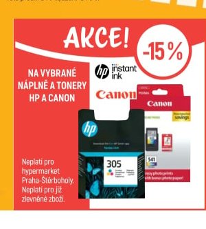 Náplně a tonery HP a Canon