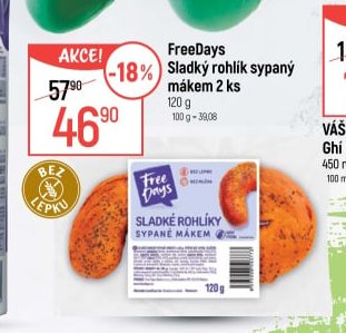 FreeDays Sladký rohlík sypaný mákem