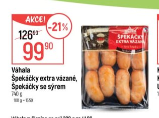 Váhala Špekáčky extra vázané, Špekáčky se sýrem