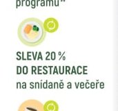 SLEVA 20 % DO RESTAURACE na snídaně a večeře