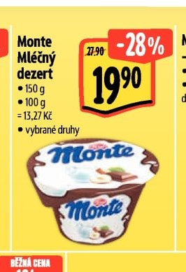 Monte Mléčný dezert