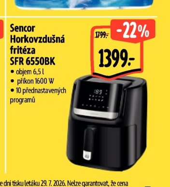 Sencor Horkovzdušná fritéza SFR 6550BK