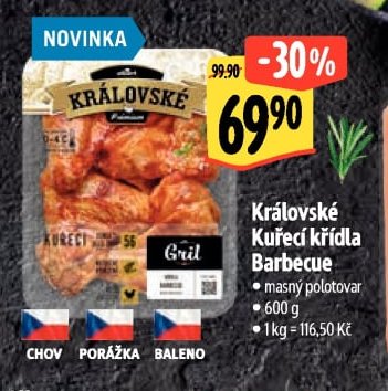 Královské Kuřecí křídla Barbecue
