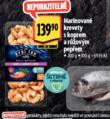 Marinované krevety s koprem a růžovým pepřem