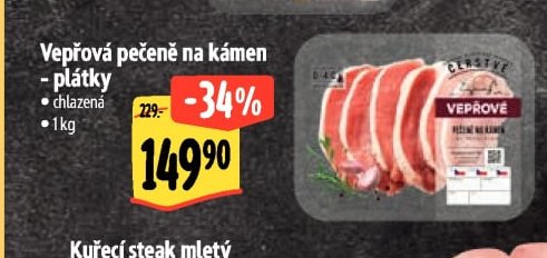 Vepřová pečeně na kámen - plátky