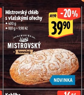Mistrovský chléb s vlašskými ořechy