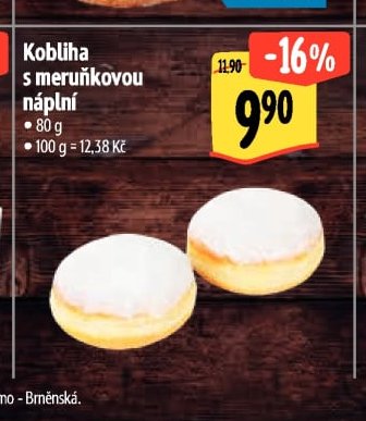 Kobliha s meruňkovou náplní