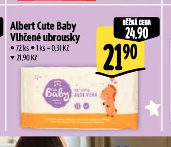 Albert Cute Baby Vlhčené ubrousky