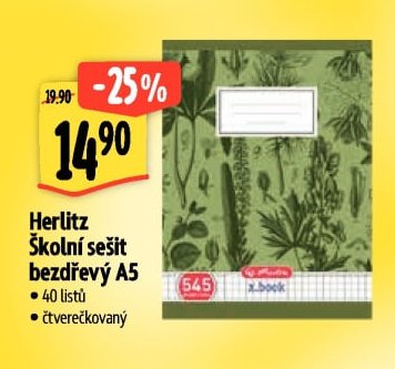 Herlitz Školní sešit bezdřevý A5