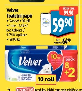 Velvet Toaletní papír