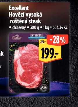Excellent Hovězí vysoká roštěná steak