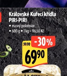 Královské Kuřecí křídla PIRI-PIRI