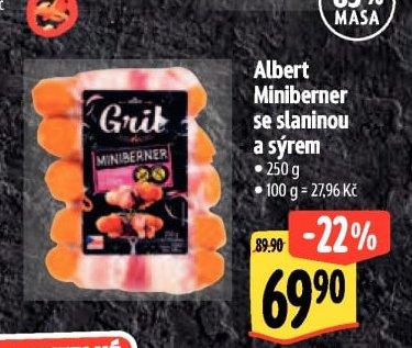 Albert Miniberner se slaninou a sýrem