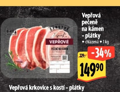 Vepřové pečené na kámen - plátky