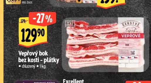 Vepřový bok bez kosti - plátky