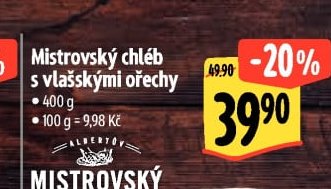 Mistrovský chléb s vlašskými ořechy