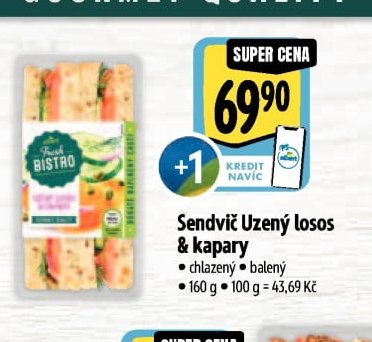 Sendvič Uzený losos & kapary