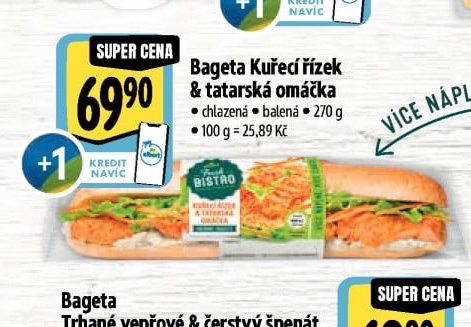 Bageta Kuřecí řízek & tatarská omáčka