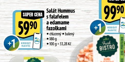 Salát Hummus s falafelem a edamame fazolkami