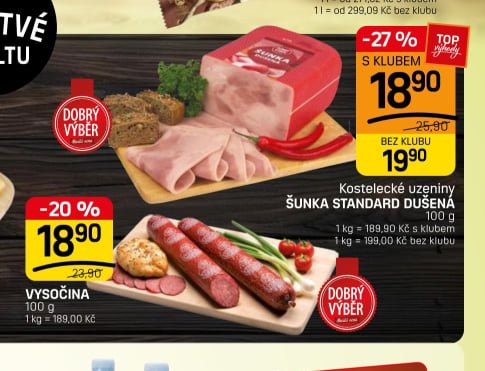 Kostelecké uzeniny Šunka standard dušená