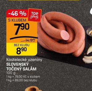 Kostelecké uzeniny SLOVENSKÝ TOČENÝ SALÁM