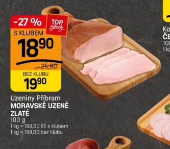 Uzeniny Příbram MORAVSKÉ UZENÉ ZLATÉ