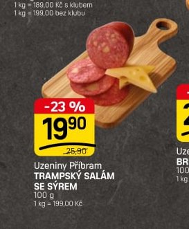 Uzeniny Příbram TRAMPSKÝ SALÁM SE SÝREM