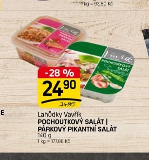 Lahůdky Vavřík POCHOUTKOVÝ SALÁT / PÁRKOVÝ PIKANTNÍ SALÁT