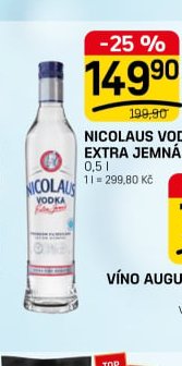 NICOLAUS VODKA EXTRA JEMNÁ 37,5%