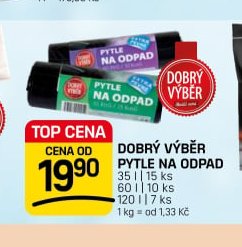 DOBRÝ VÝBĚR PYTLE NA ODPAD