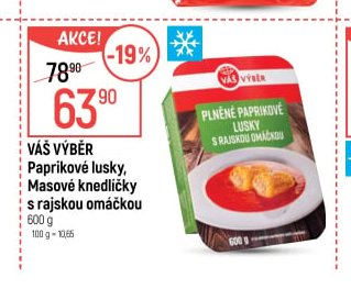 Váš Výběr Paprikové lusky, Masové knedlíčky s rajskou omáčkou
