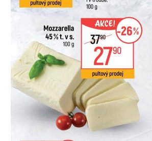 Mozzarella 45% t. v s.