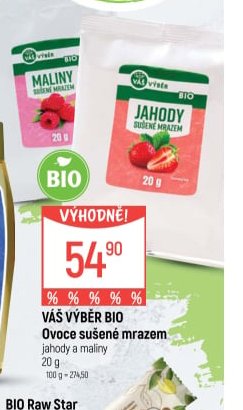 Váš Výběr ovoce sušené mrazem (jahody a maliny)