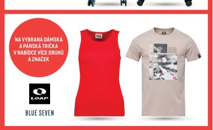 Na vybraná dámská a pánská trička v nabídce více druhů a značek BLUE SEVEN