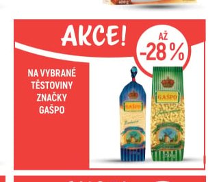 NA VYBRANÉ TĚSTOVINY ZNAČKY GAŠPO