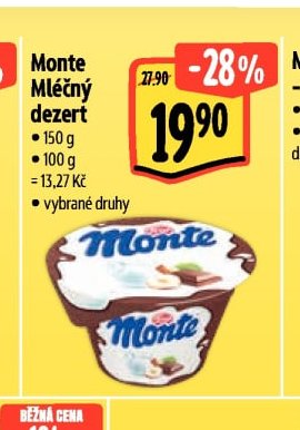 Monte Mléčný dezert