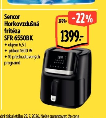 Sencor Horkovzdušná fritéza SFR 6550BK