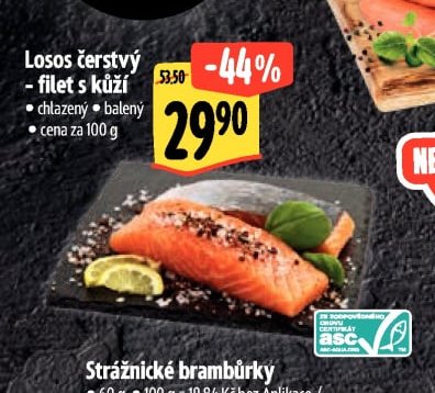 Losos čerstvý - filet s kůží