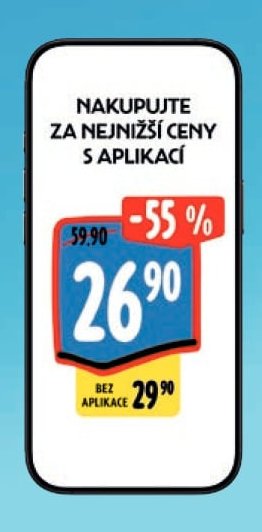 Nakupujte za nejnižší ceny s aplikací - 55% sleva
