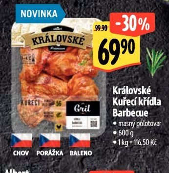 Královské Kuřecí křídla Barbecue
