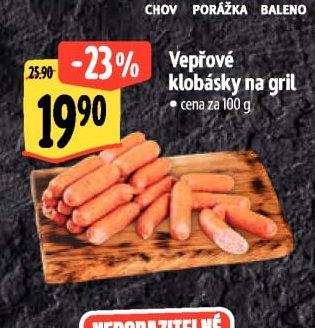 Vepřové klobásky na gril