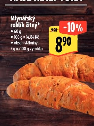 Mlynářský rohlík žitný