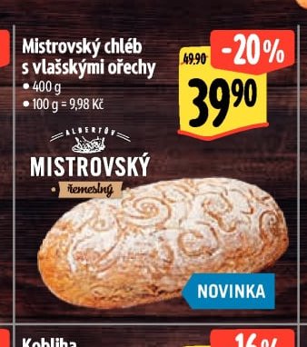 Mistrovský chléb s vlašskými ořechy